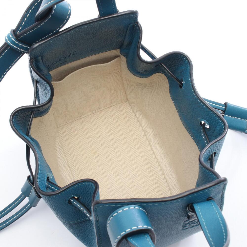 Loewe Hammock Leather Handbag Drawstring Bag Blue